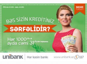 12.05.2014. -  Unibank-dan hamıya sərfəli kredit
